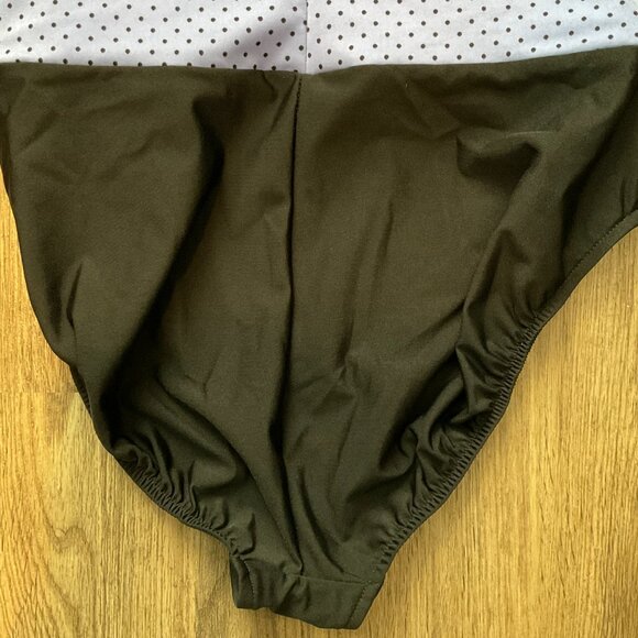 Trimshaper Swimsuit One Piece Purple Black‎ Polka Dot Bathing Suit Size 12 - Picture 5 of 7